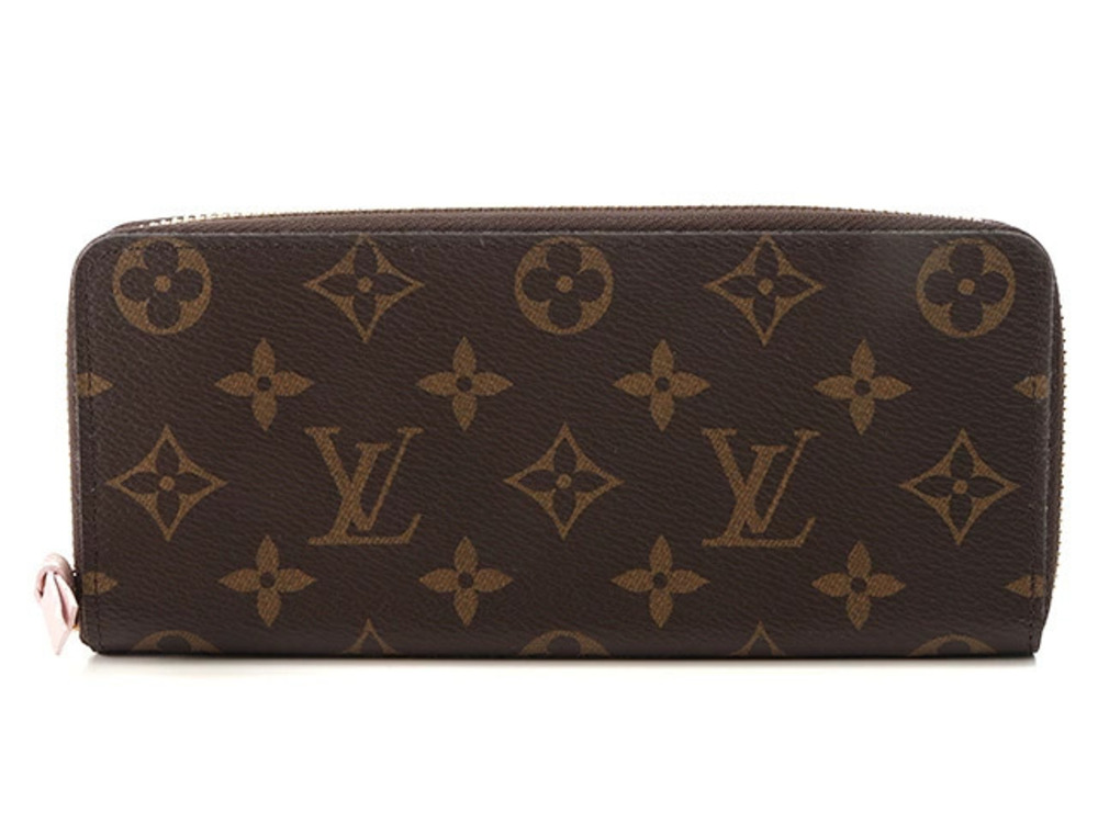 LOUIS VUITTON LV Long Wallet Portefeuille Clemence Monogram Rose Pink Ballerine